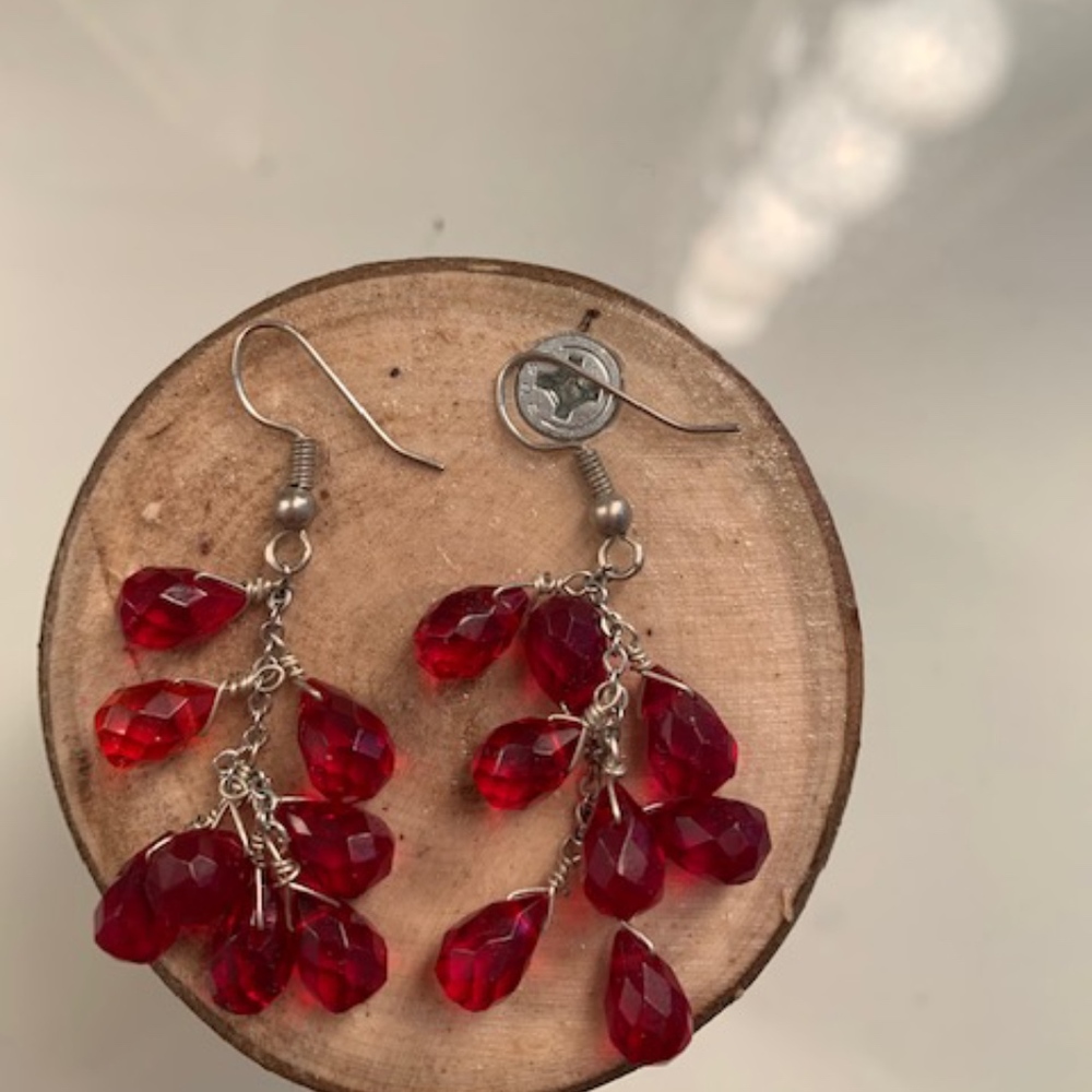 Red Dangle Earrings